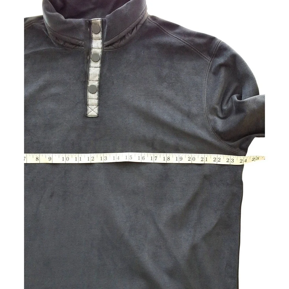 Tommy Bahama Paradise Tech Pullover Black‎ Mock Neck Quilted Elbows Mens L